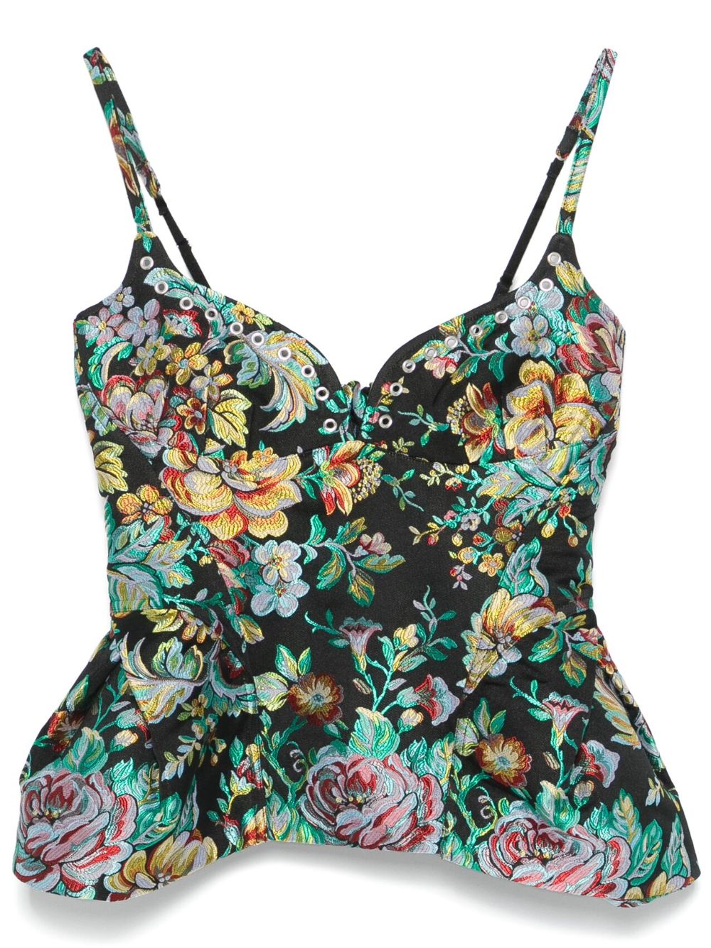 Brocade corset-style top - Black
