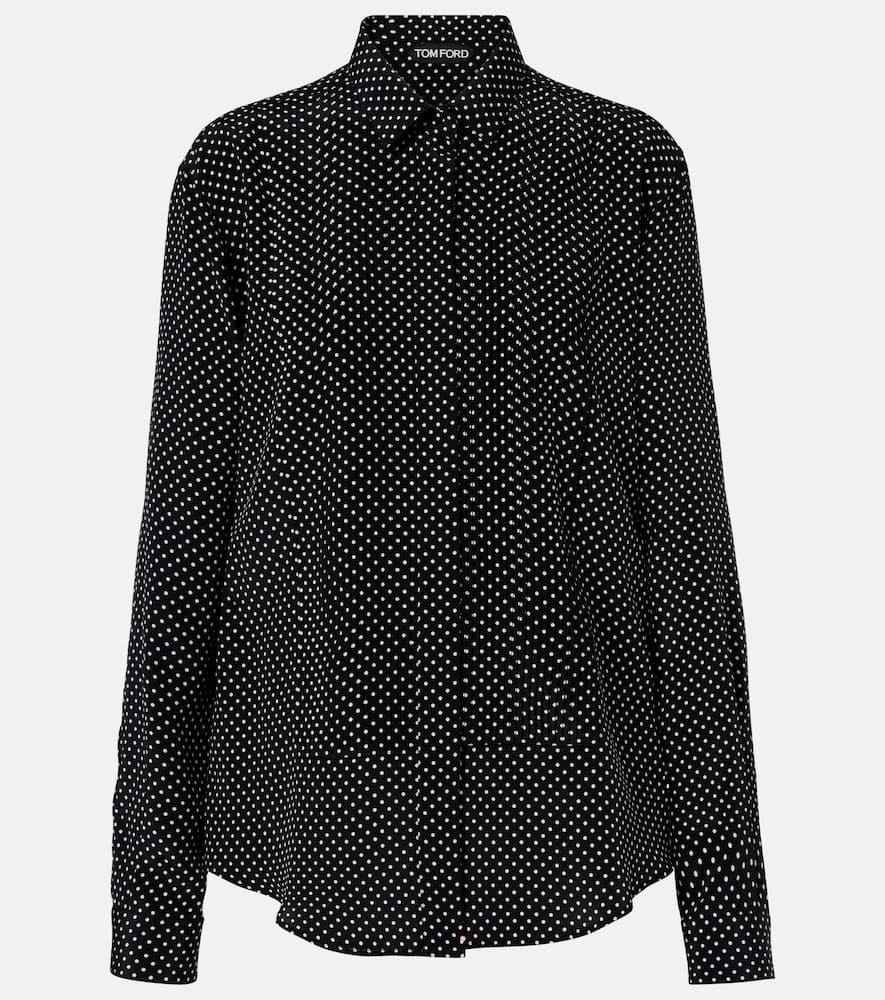 Polka-dot silk shirt