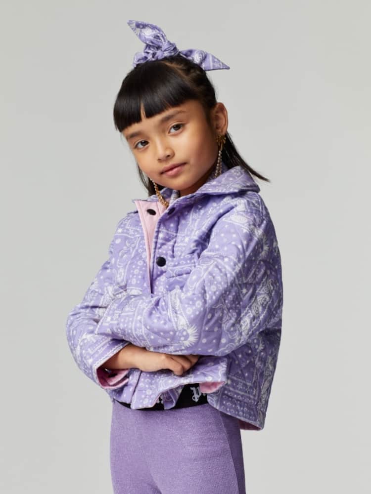 Palm Angels Kids High-rise ribbed-knit flared pants