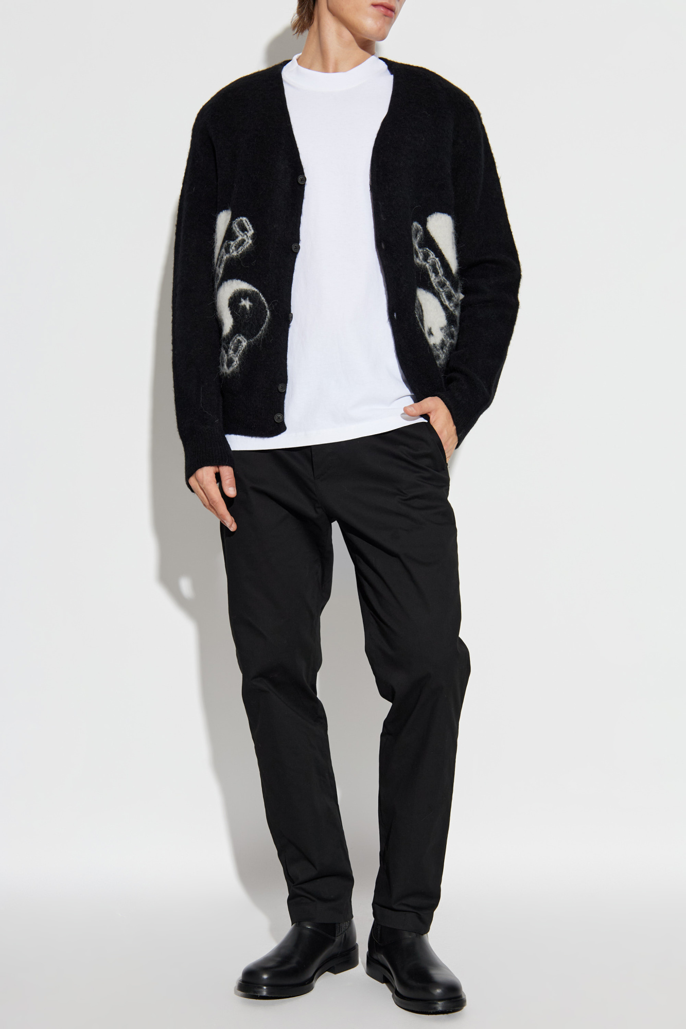 Cardigan "Reflection", Men's, Black