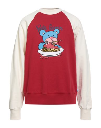 Man Sweatshirt Red Size L Cotton