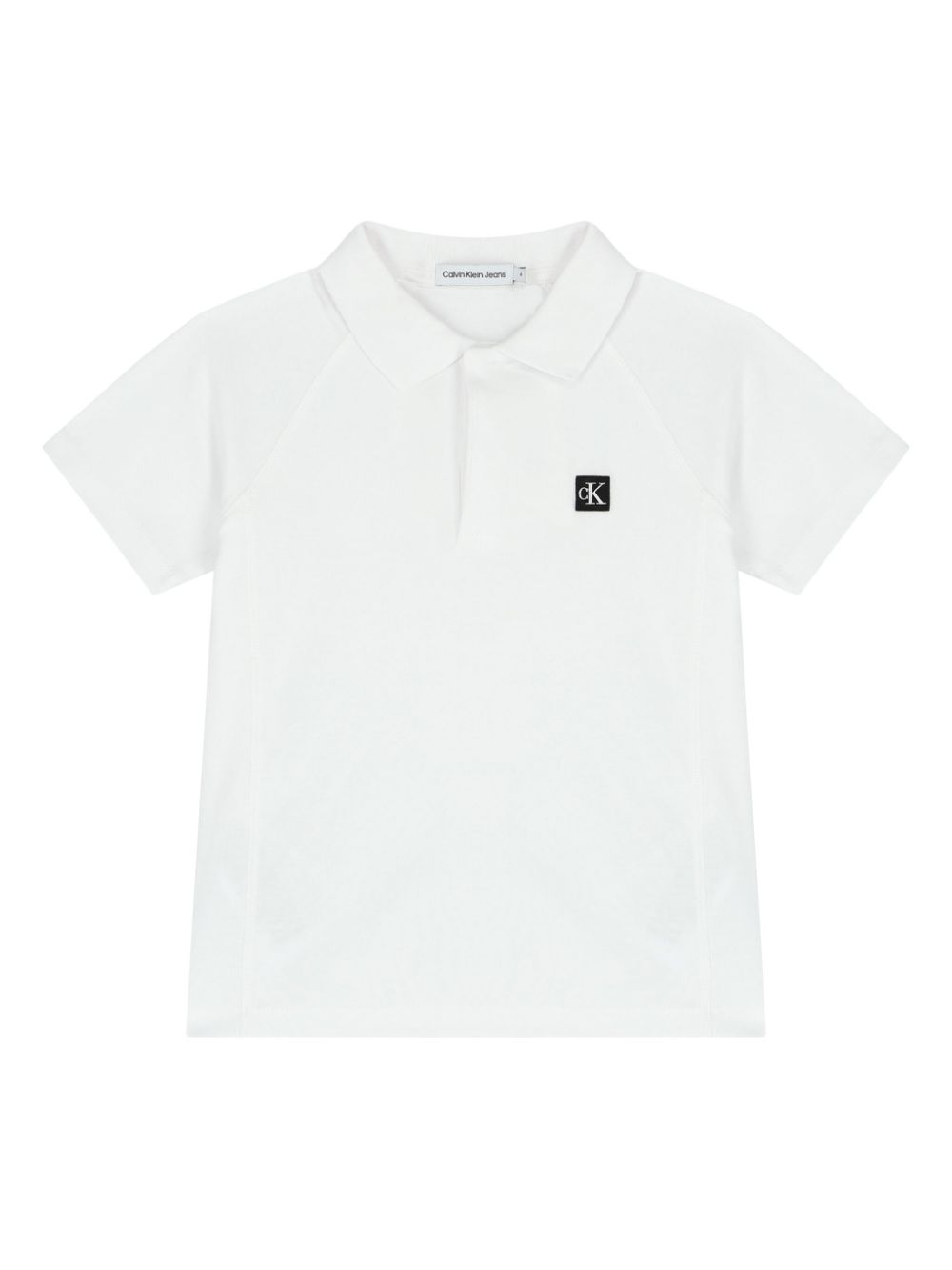 Logo-patch cotton polo shirt - White