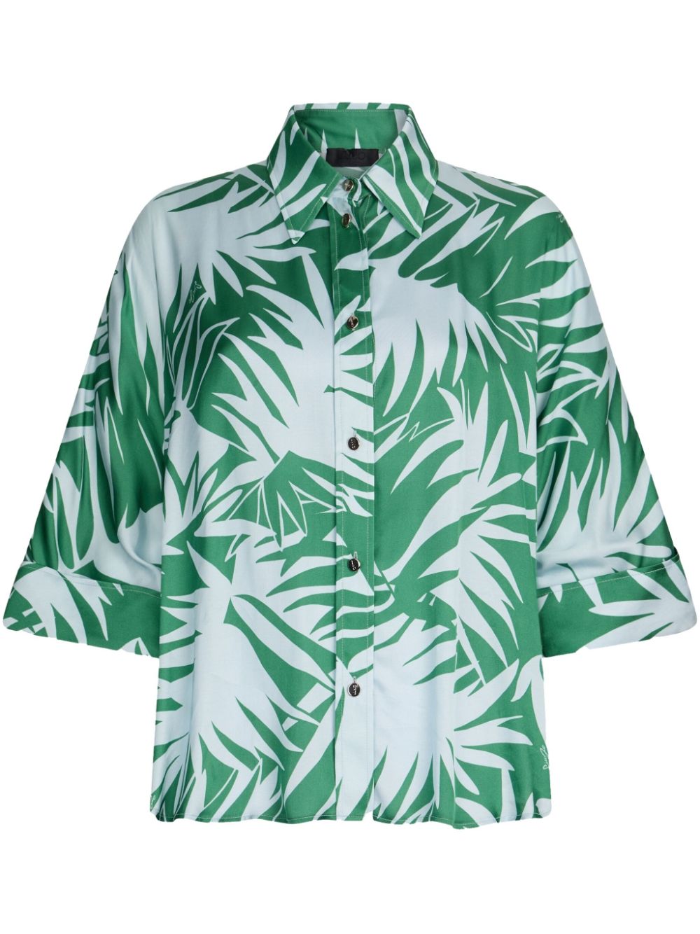 Printed satin shirt - White
