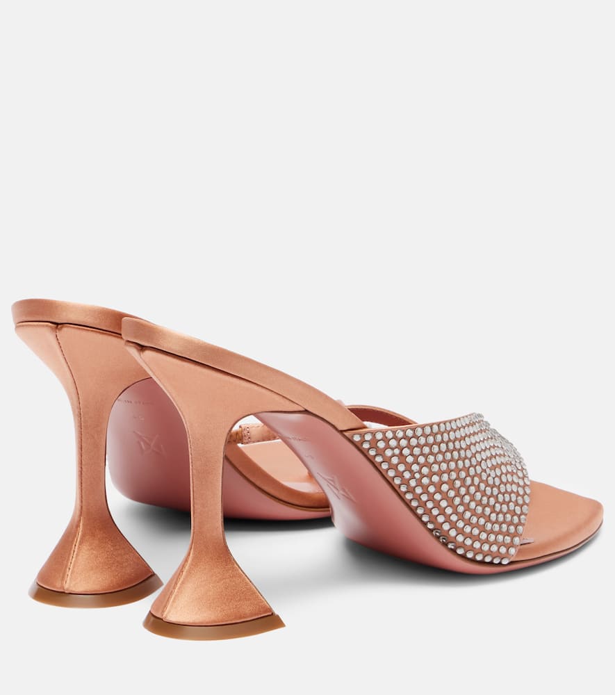 Amina Muaddi Shiona 95 crystal-embellished satin mules