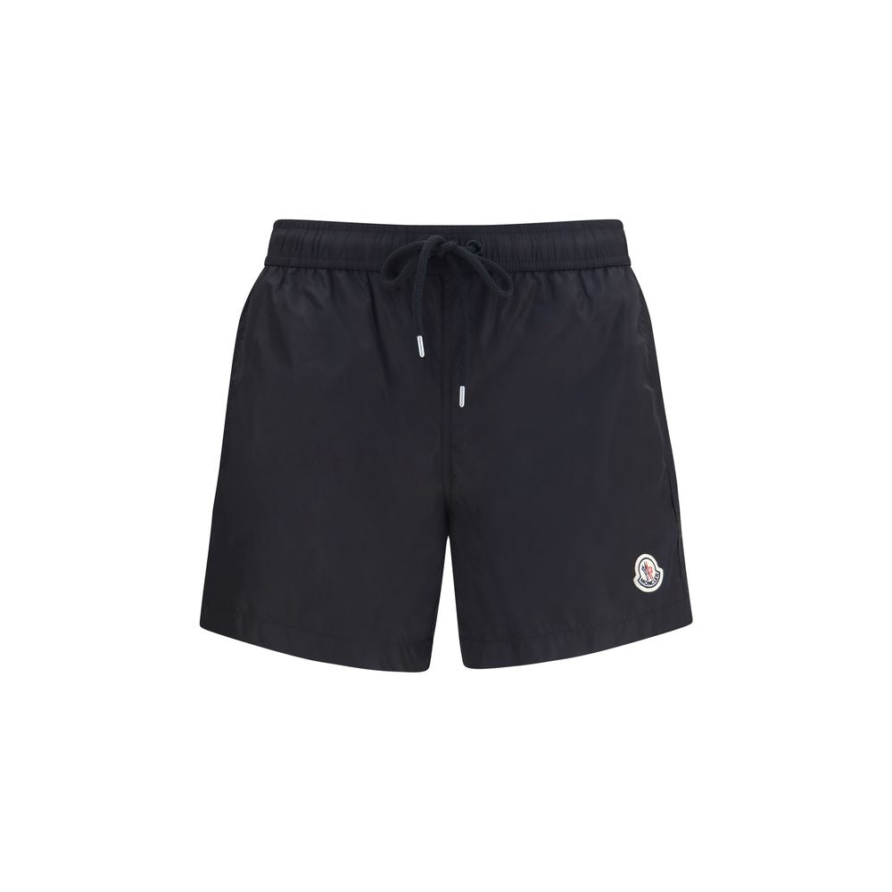 Logo-Patch Polyamide Swim Shorts — Black