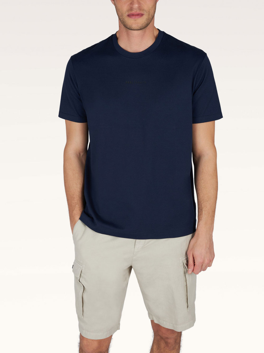 Navy Crewneck Logo T-Shirt