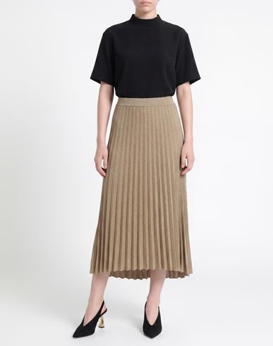 Woman Midi skirt Sand Size 10 Viscose, Metal