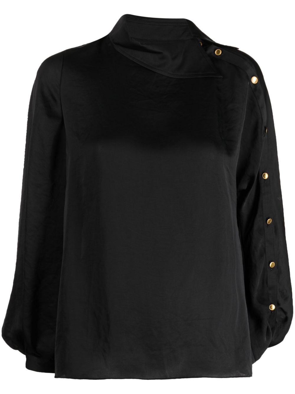 Buttoned long-sleeve shirt - Black