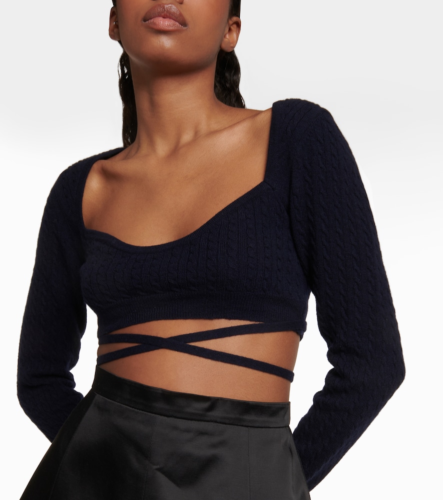 Cropped wool and cashmere sweater