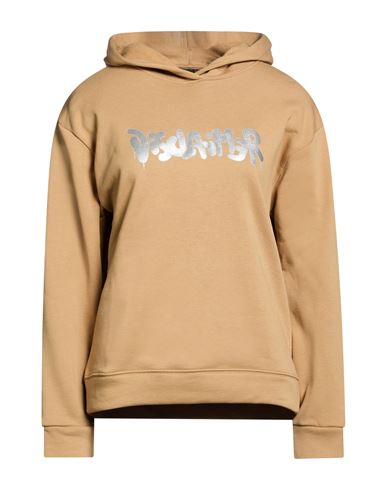 Woman Sweatshirt Camel Size L Cotton