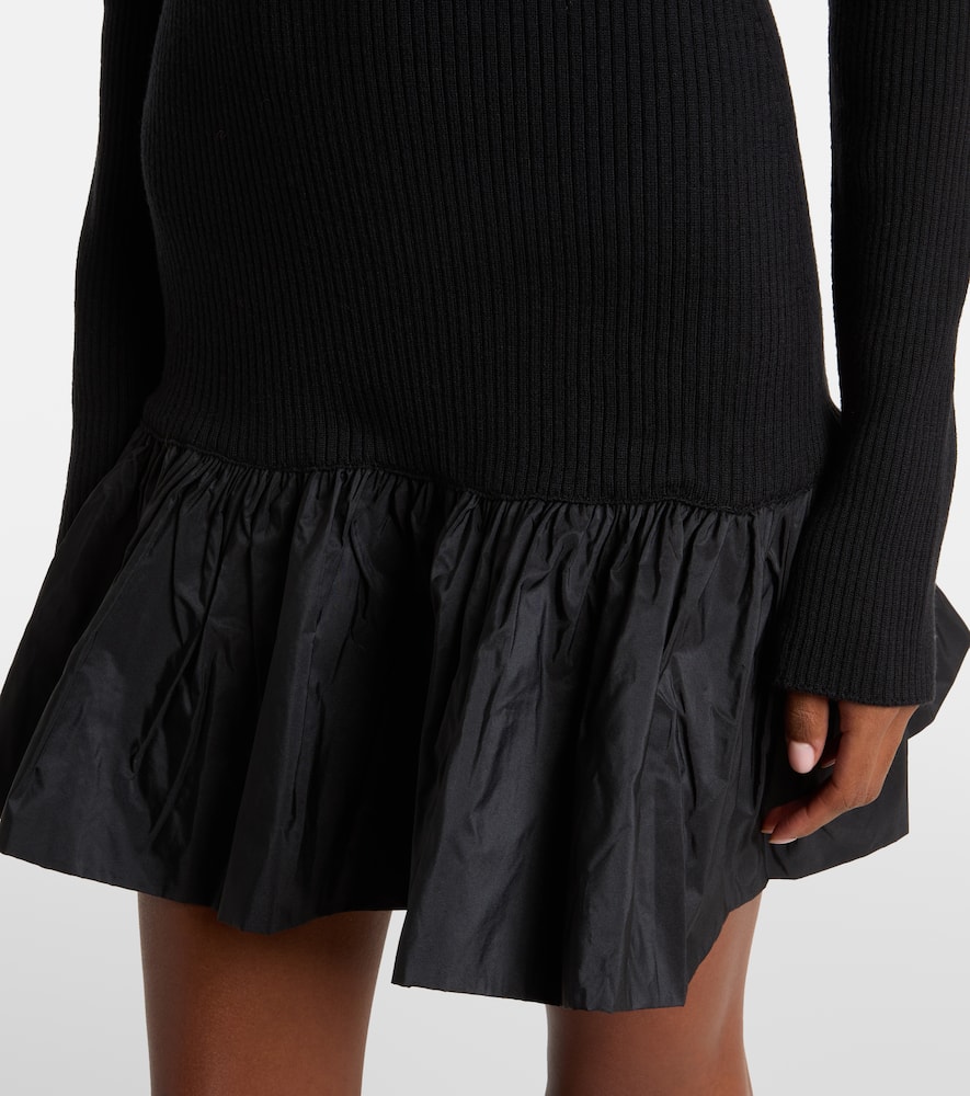 Ruffled wool minidress