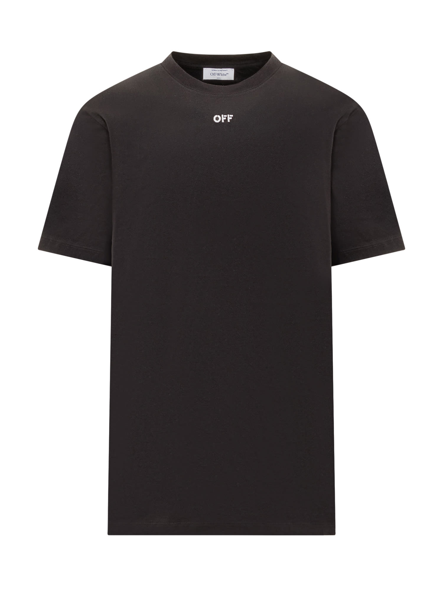 Logo-embroidered cotton T-shirt - Black