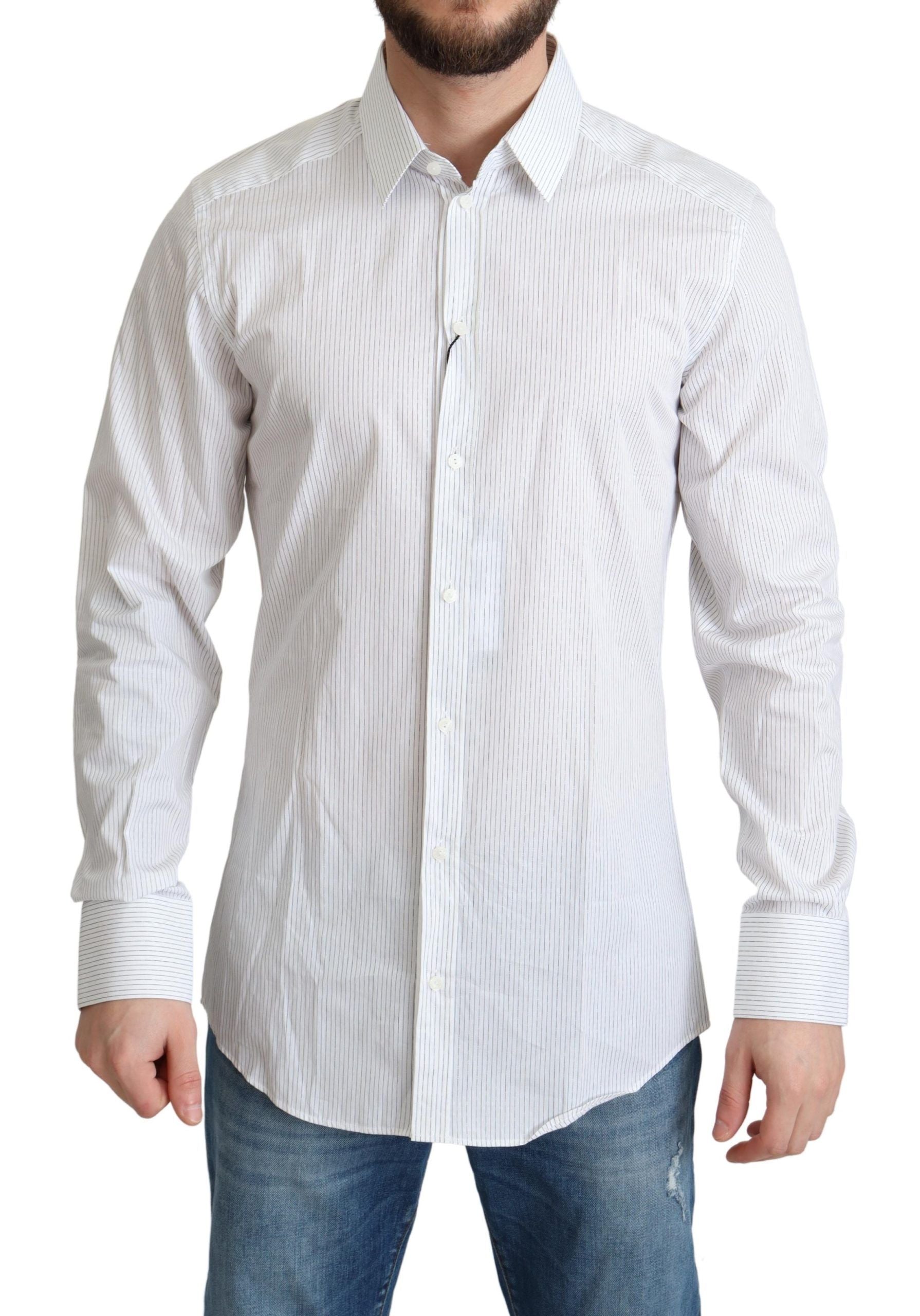 Striped Cotton Shirt — White