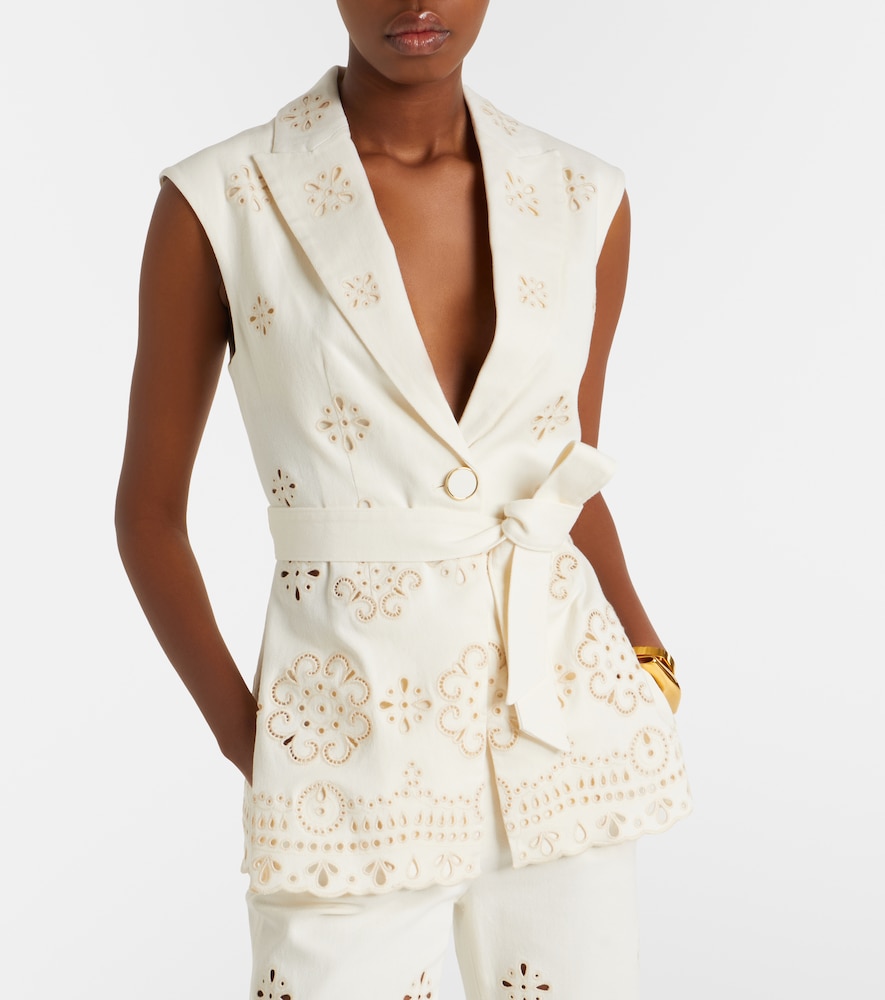 Townes eyelet cotton twill vest