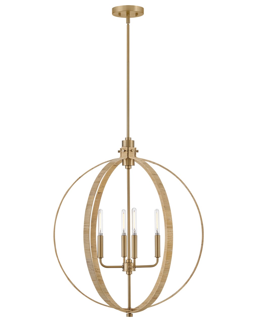 Lacquered Brass LED Chandelier from the Fallon Collection