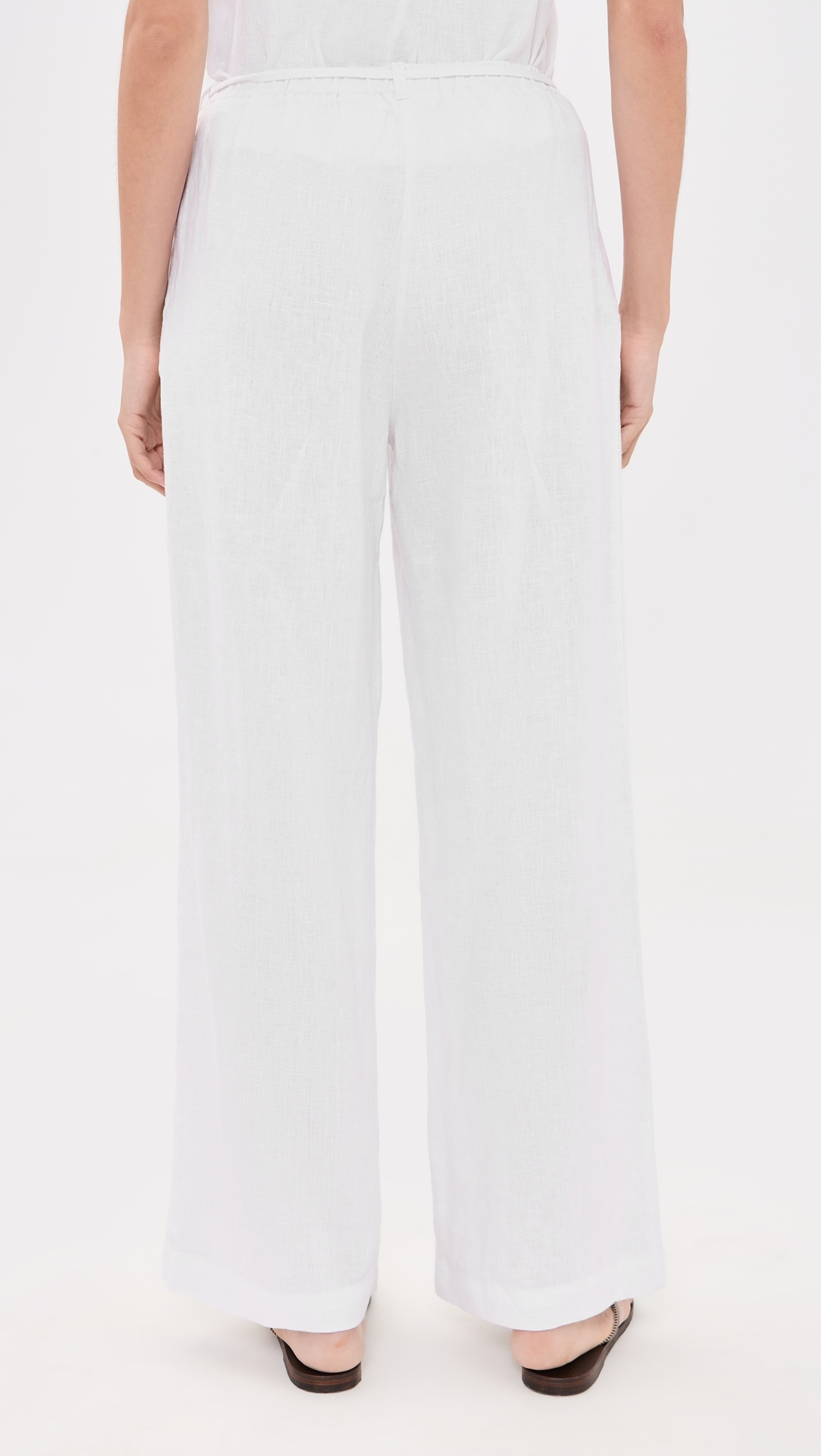 Beaded Belt Pants White