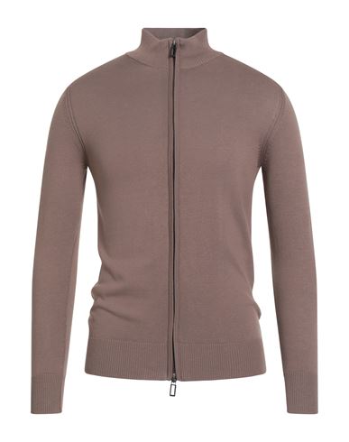 Man Cardigan Light brown Size L Cotton