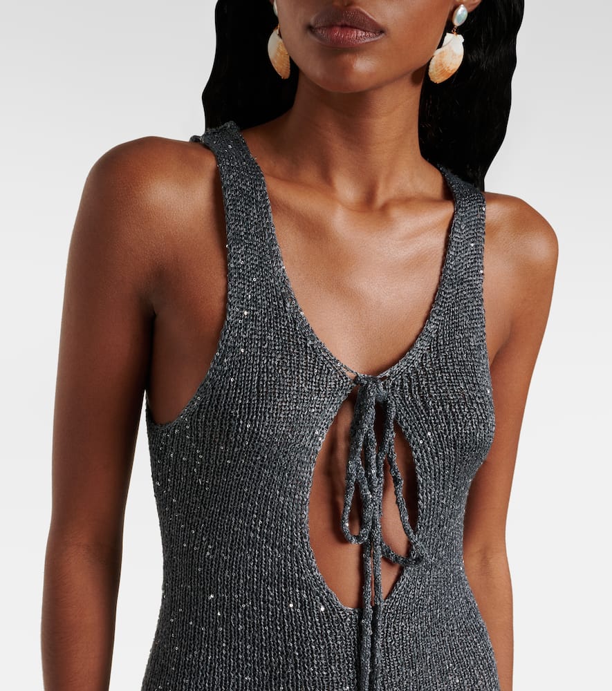 Jules sequined knitted maxi dress