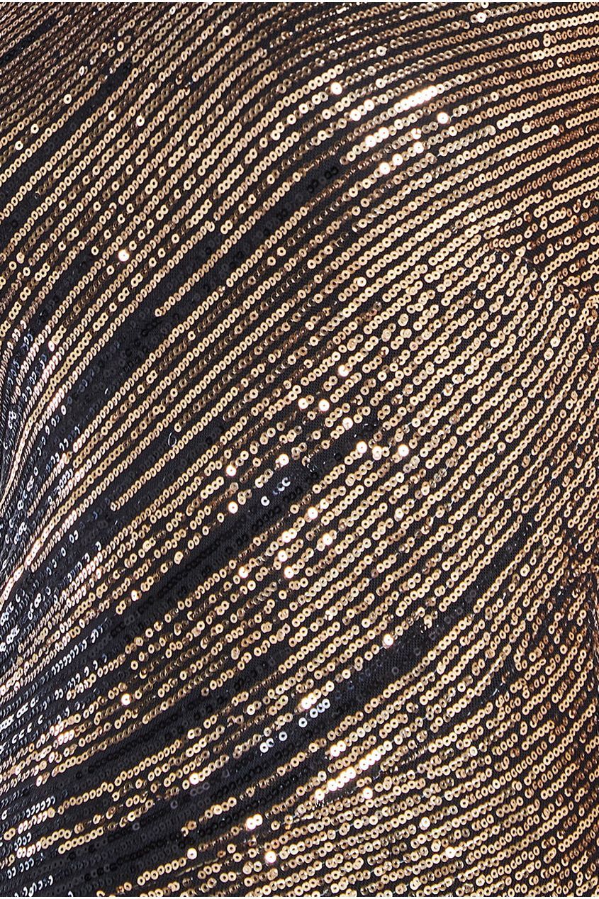 One Sleeve Diagonal Sequin Maxi