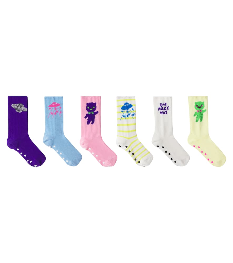 Set of 6 cotton-blend socks