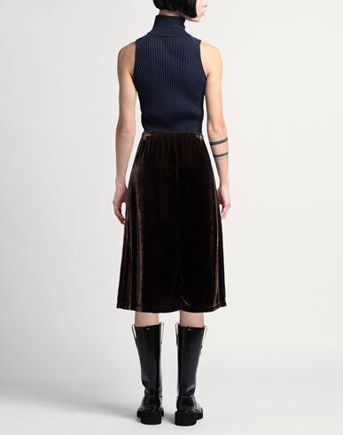 Woman Midi skirt Chocolate brown Size 6 Viscose, Silk