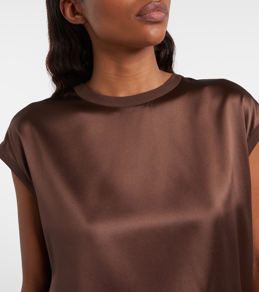 Silk-blend satin top
