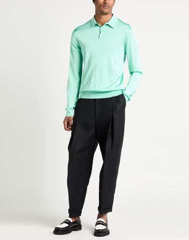 Man Sweater Light green Size 34 Viscose