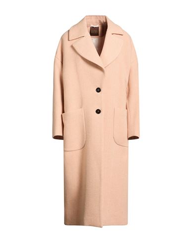 Woman Coat Apricot Size 10 Wool, Polyester, Polyamide