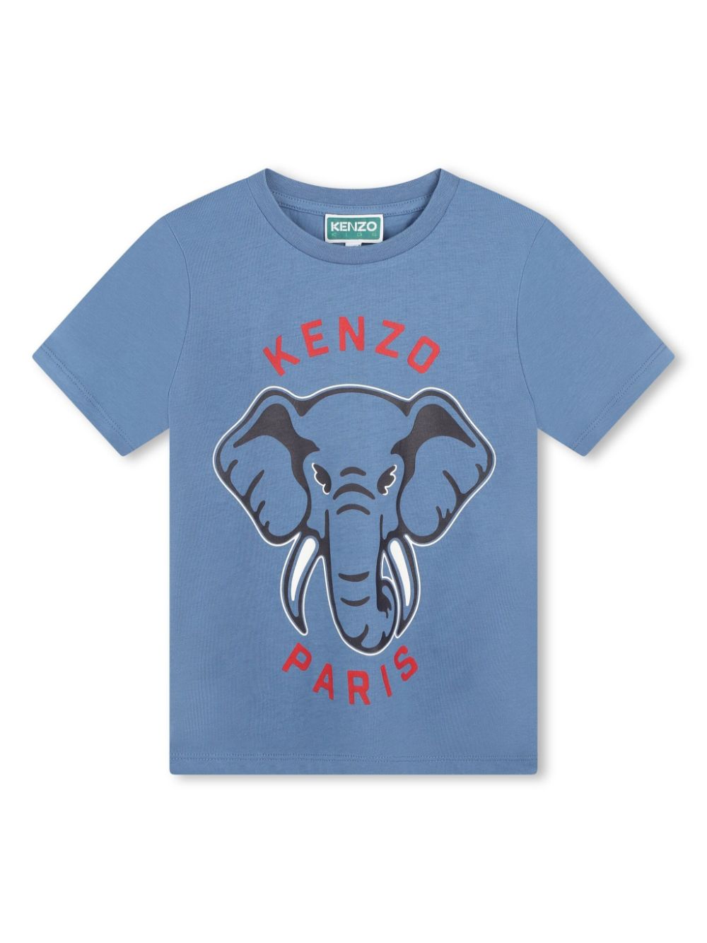 Elephant-print cotton T-shirt - Blue