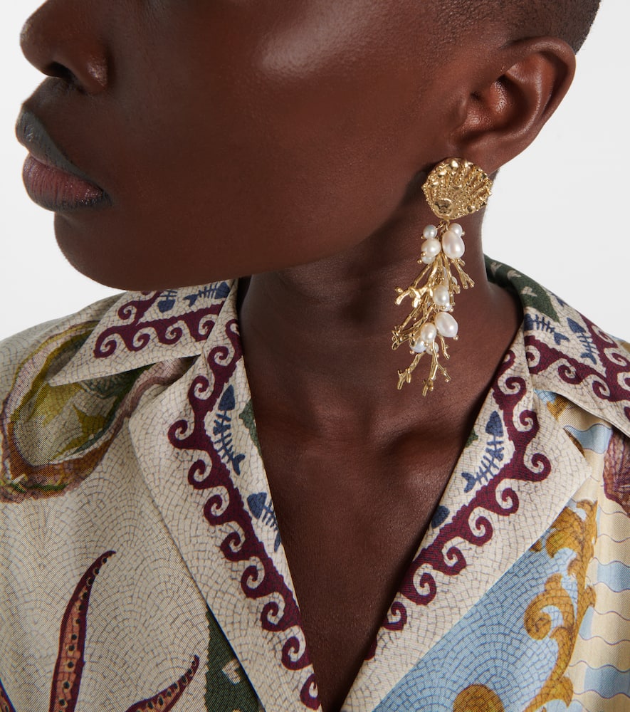 Alémais Freshwater pearl-embellished drop earrings
