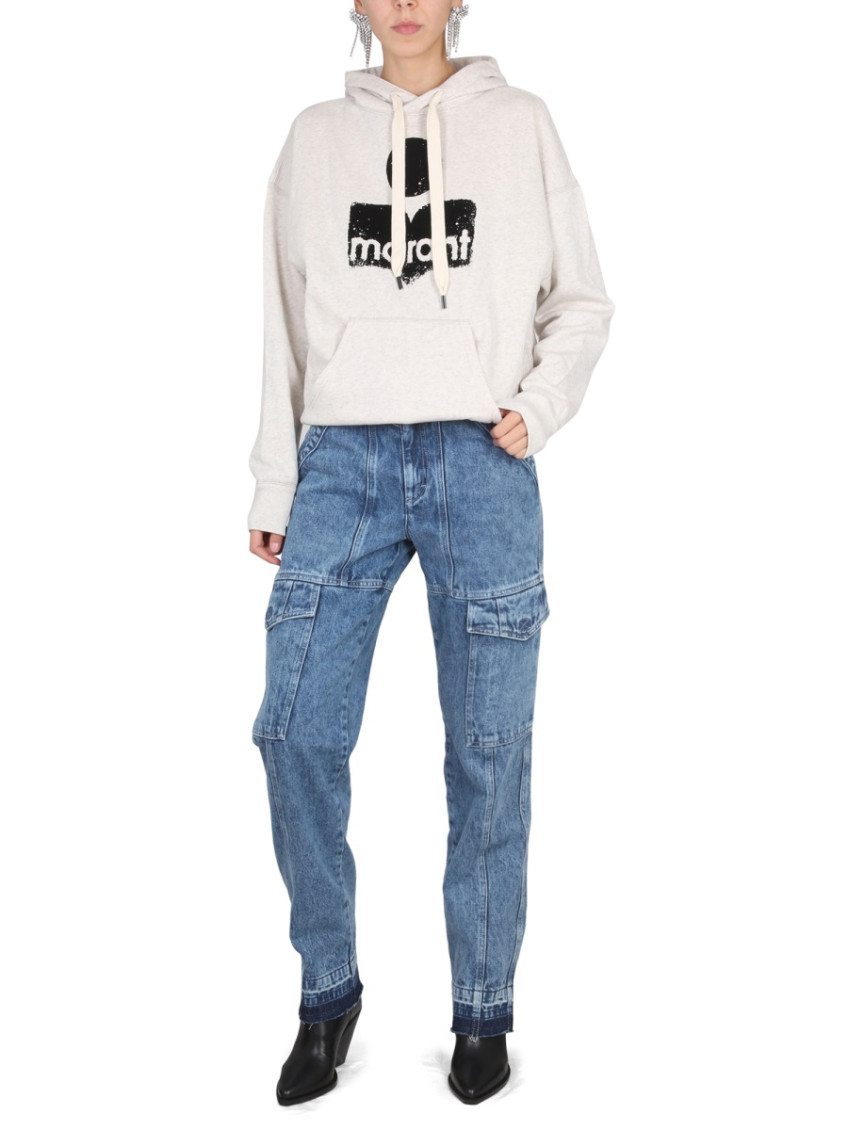 Blue Tapered High Rise Jeans