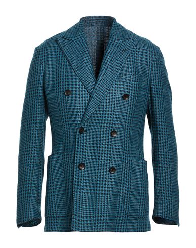 Man Blazer Deep teal Size 40 Wool, Silk, Linen, Cotton
