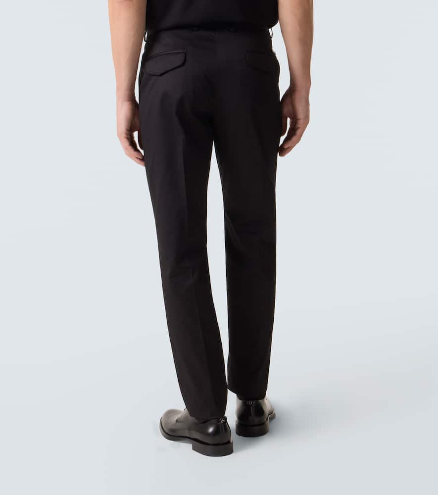 Cotton-blend slim pants
