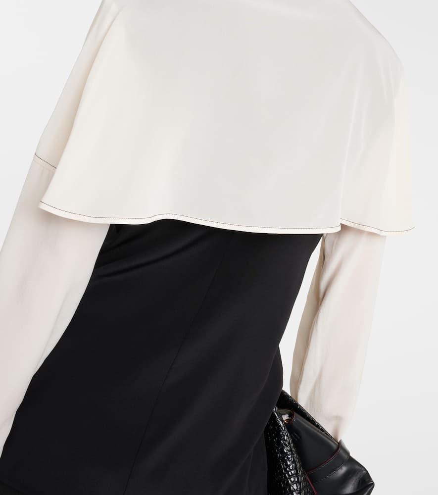 Bow-detail silk crêpe de chine blouse