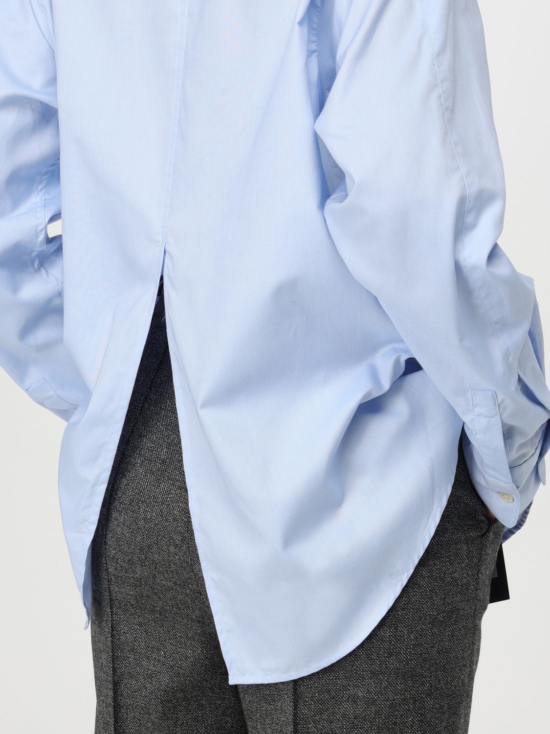 Love Birds-embroidered cotton shirt - Blue