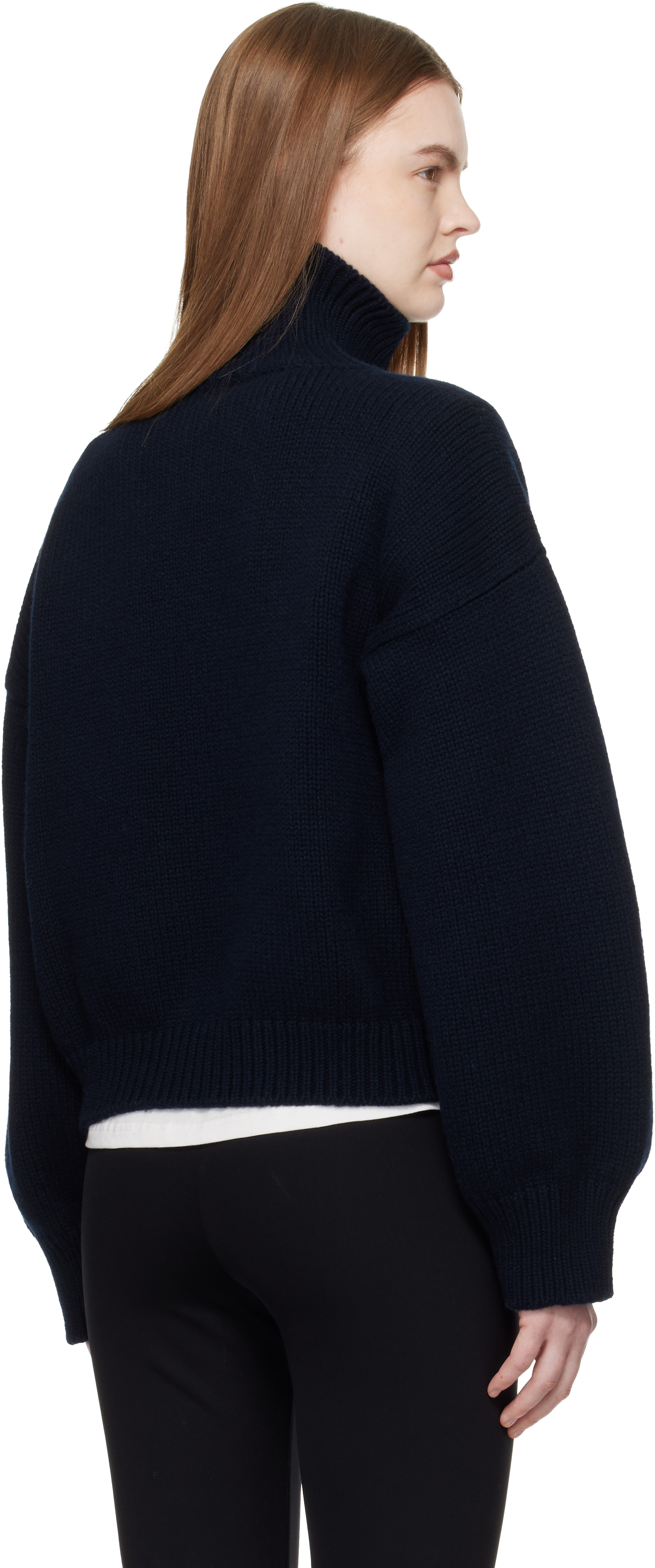 Navy Caragh Crop Turtleneck