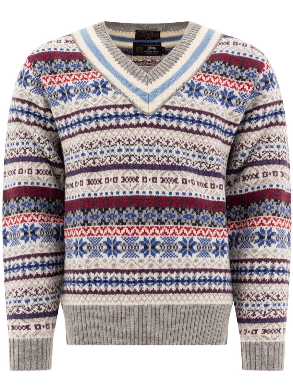 Intarsia knit jumper - Grey