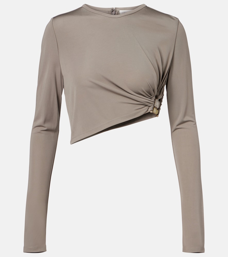 Bezel Quartz asymmetric jersey crop top