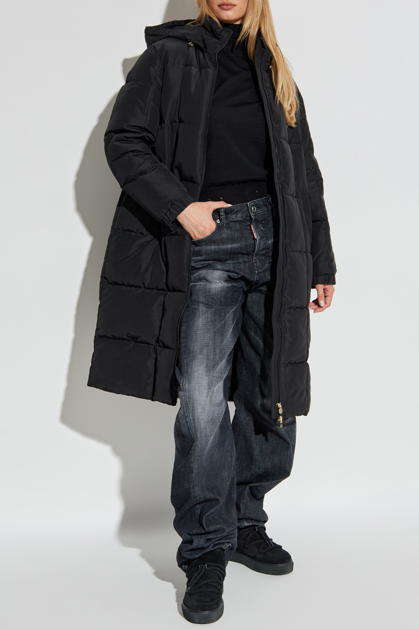 Quilted Padded Coat, Women's, Black