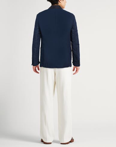 Man Blazer Navy Size 40 Linen, Cotton