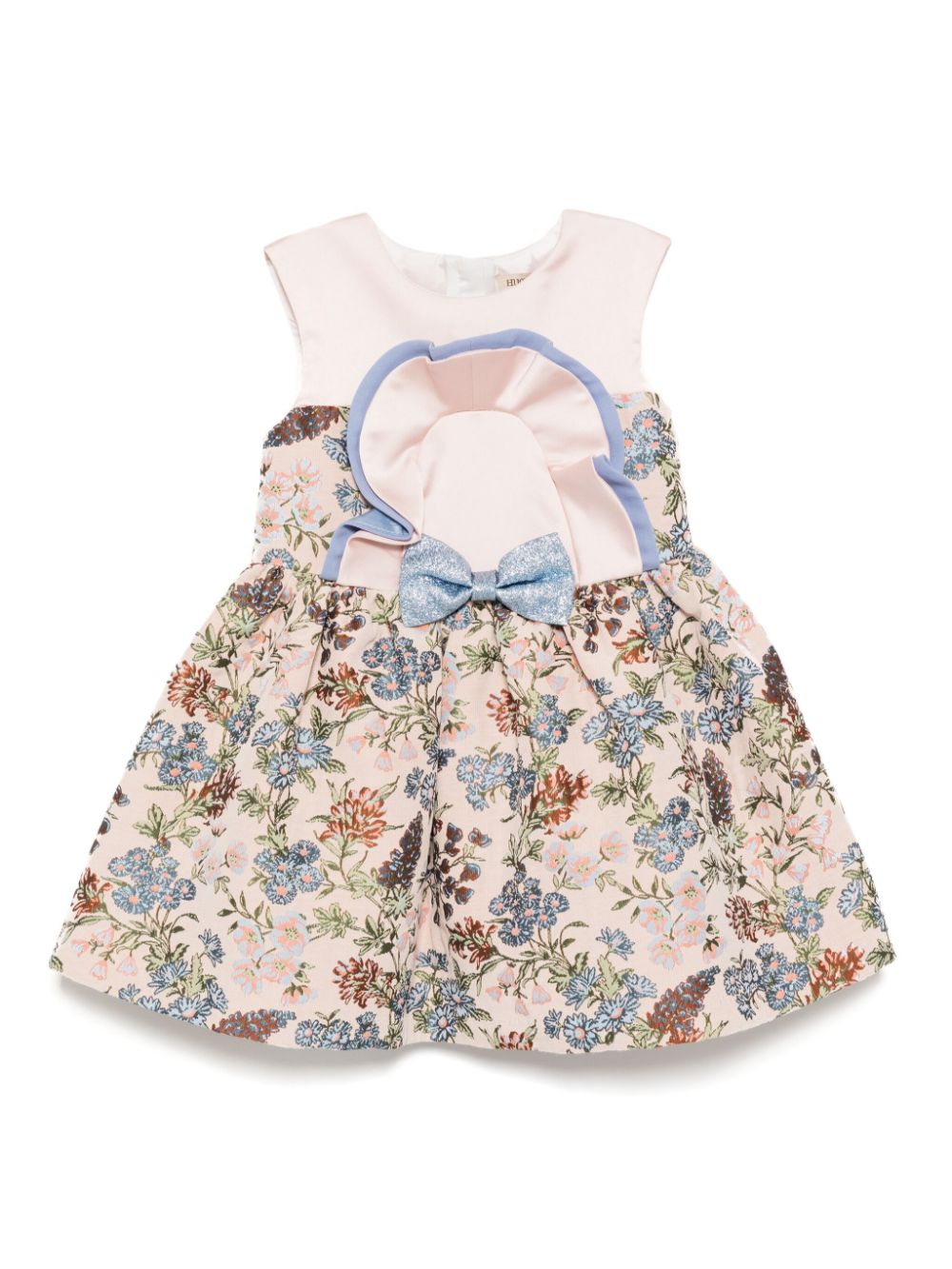 Ruffle bib bodice dress - Pink