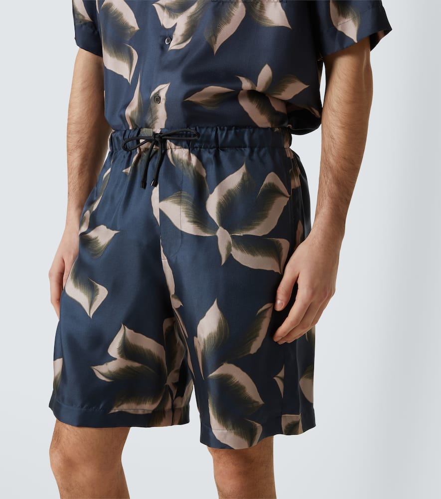 Printed silk shorts
