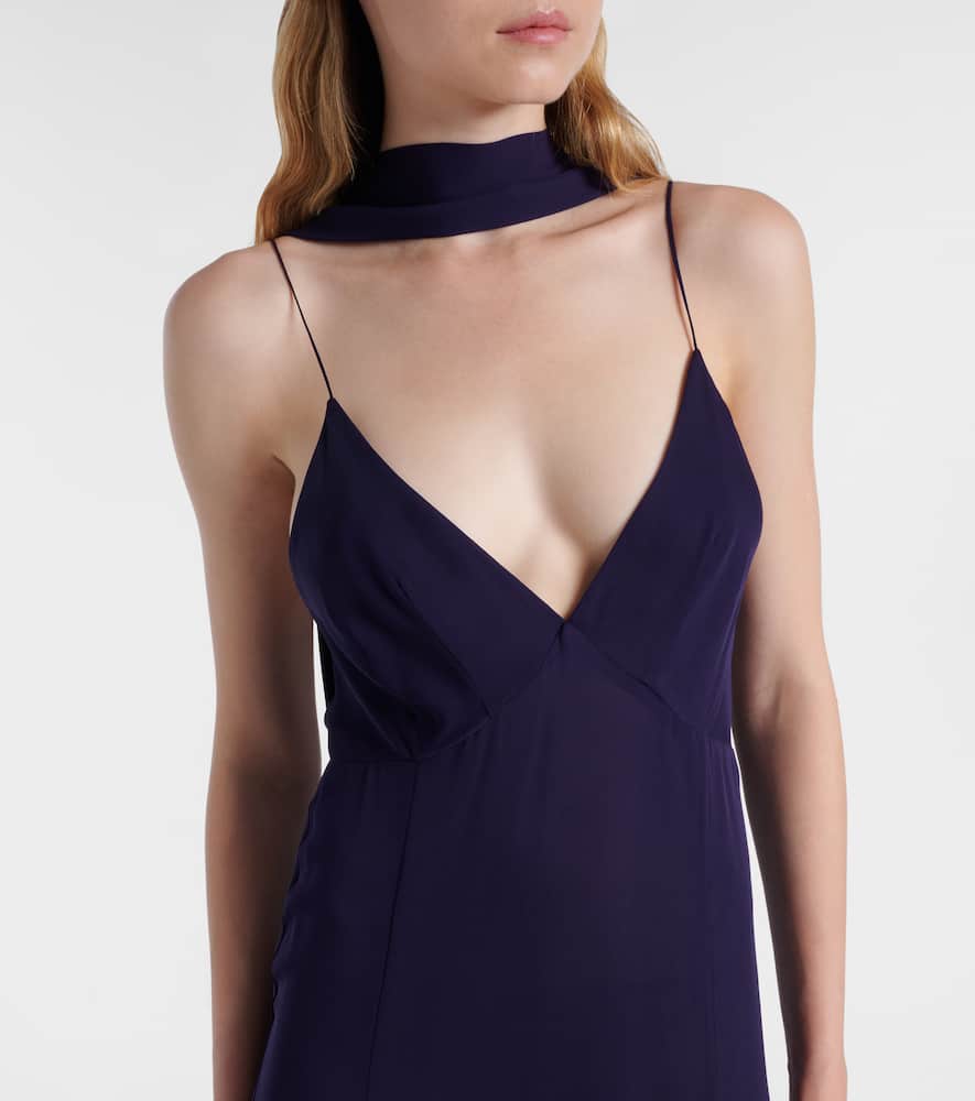 Candita scarf-detail silk midi dress