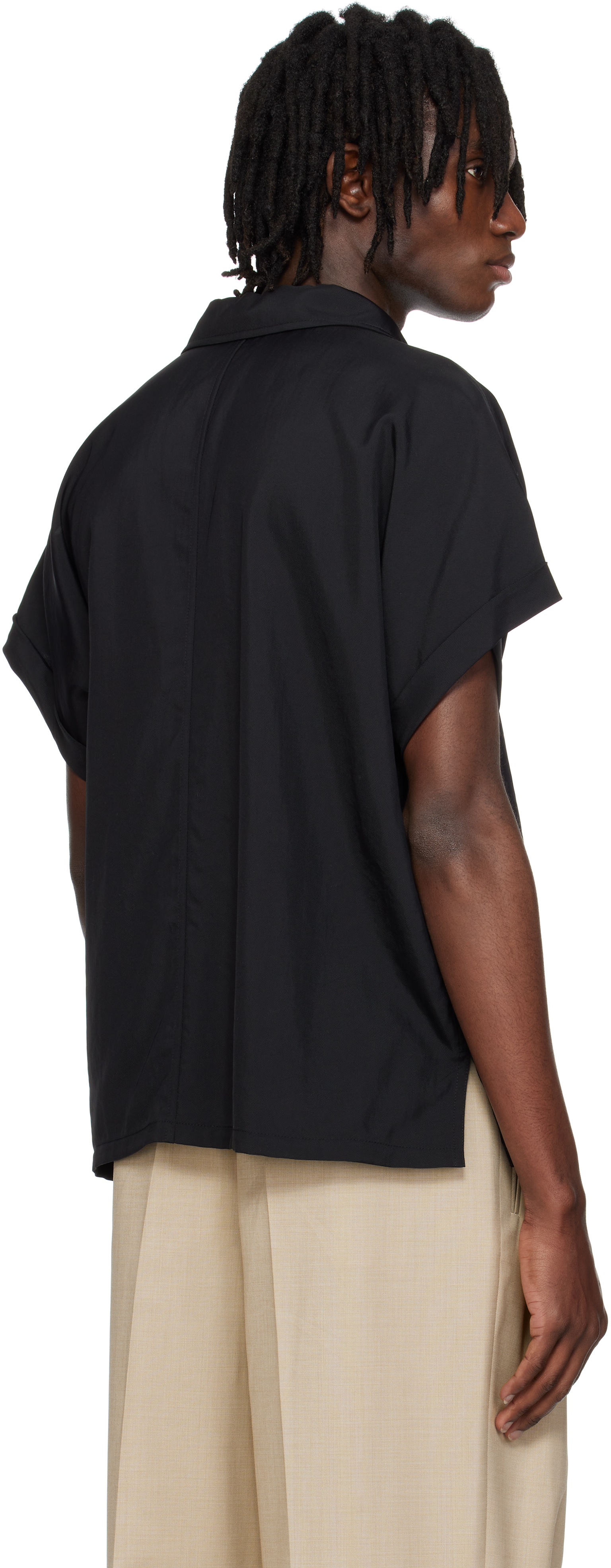 RECTO Black Dolman Sleeve Polo
