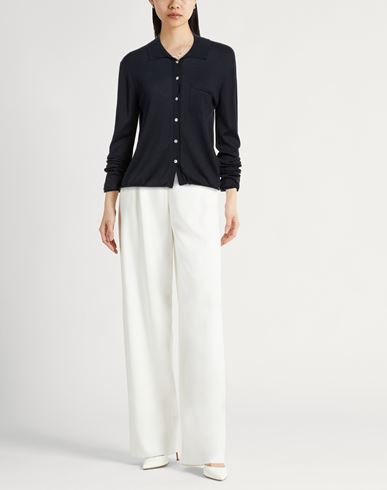Woman Cardigan Navy Size L Cotton, Cashmere, Silk