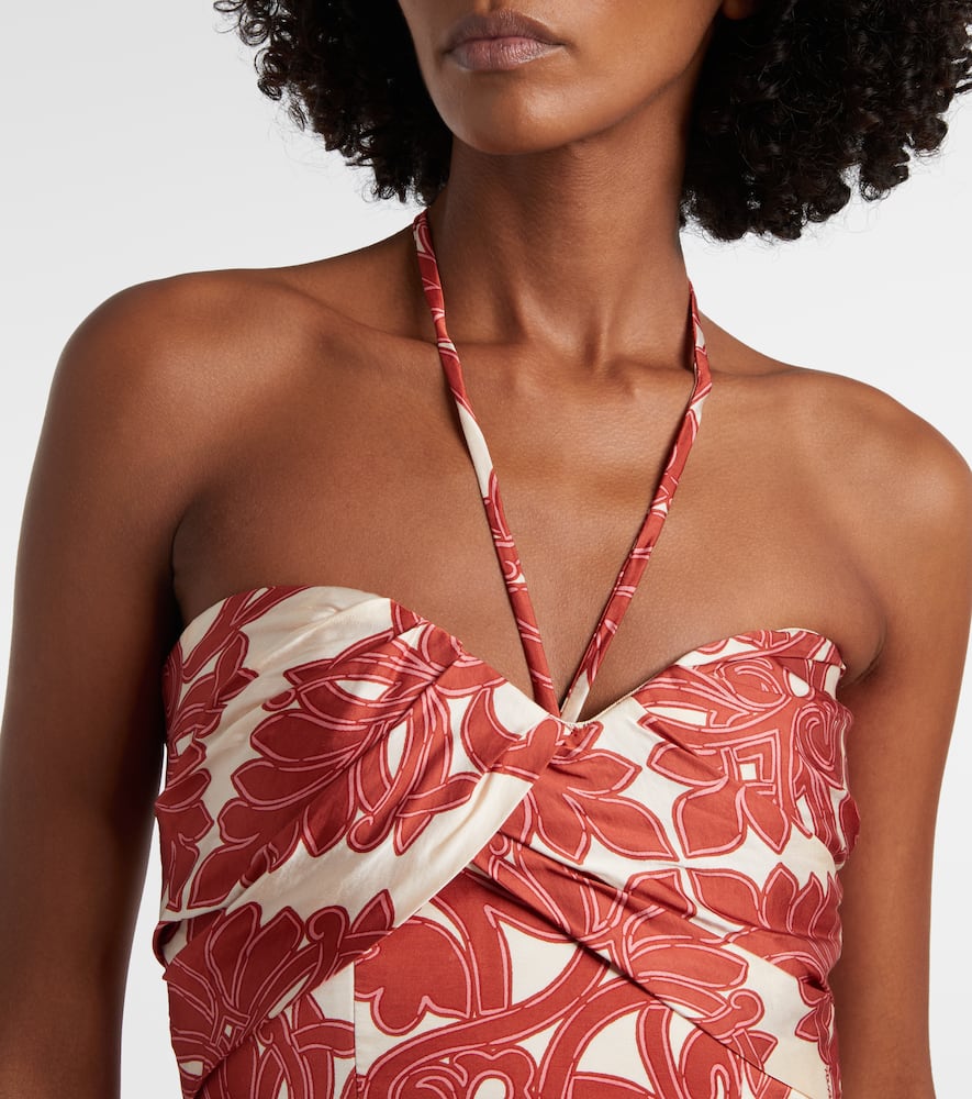 Collina printed satin midi dress
