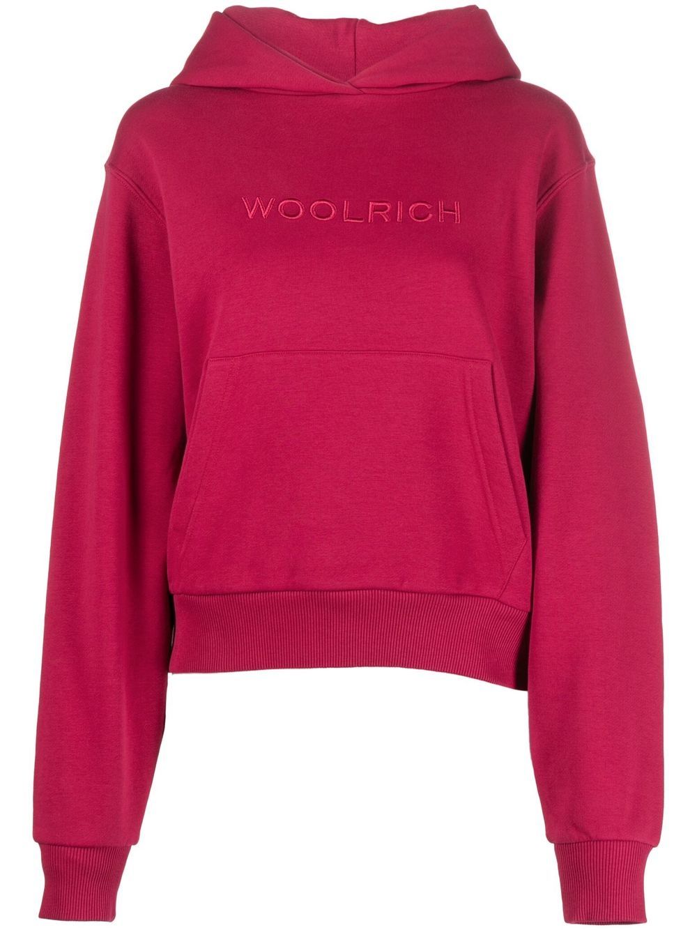 Logo-embroidered fleece hoodie - Pink