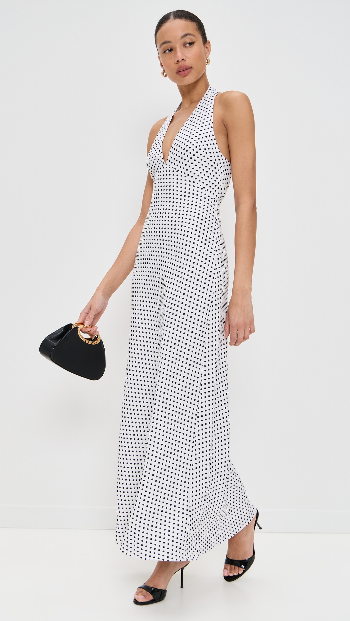 Reformation Delilah Linen Dress Eclipse Dot