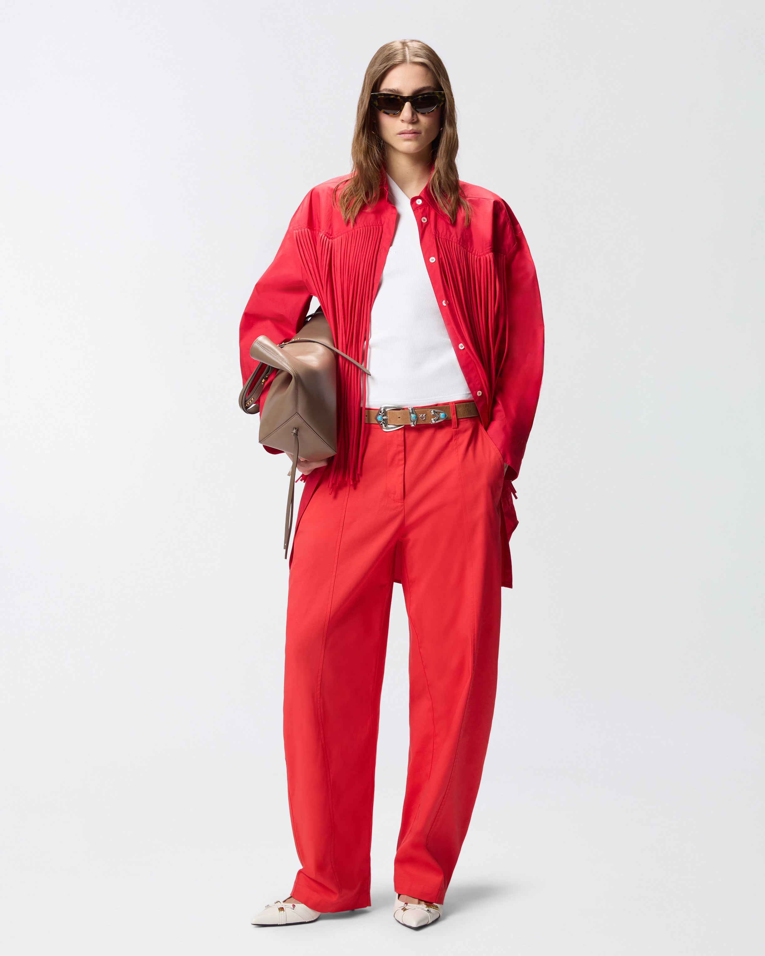 Barrel-fit trousers in stretch cotton - 36