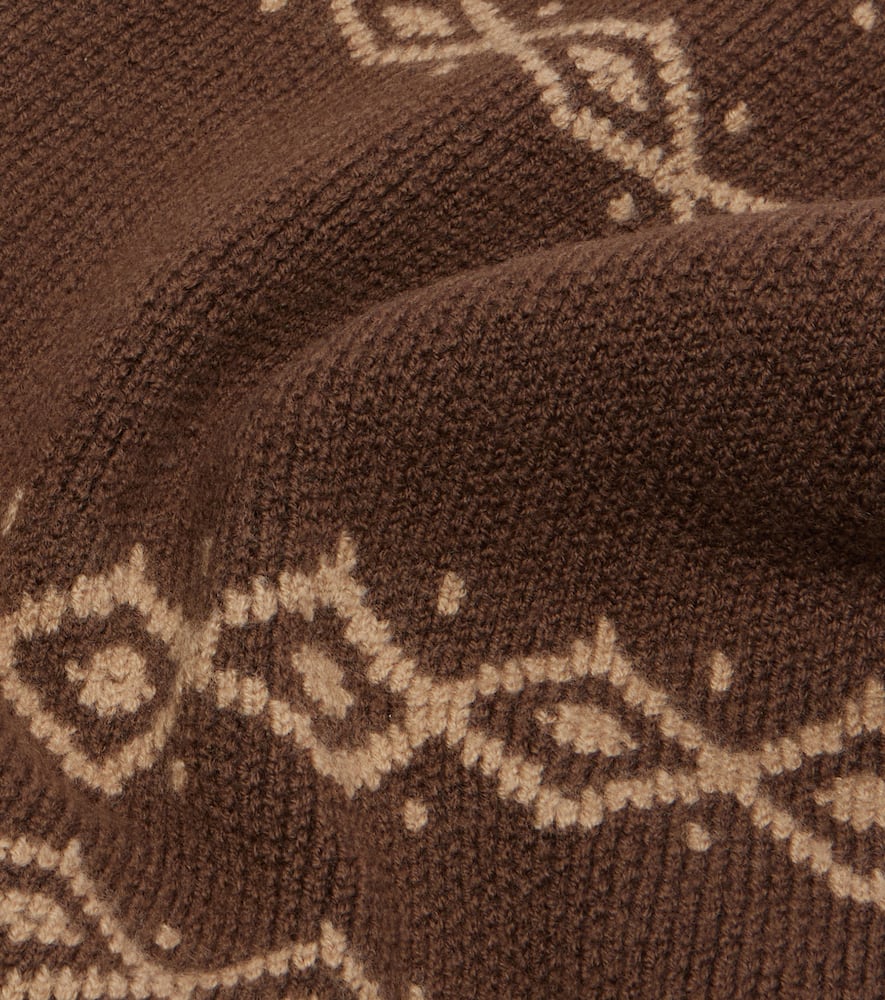 Argyle wool hood